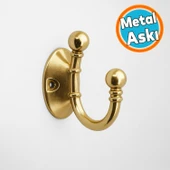 Metal Askı Bronz Vestiyer Dolap Askılık Askılığı Duvar Banyo Mutfak Elbise Kıyafet Çanta Askısı thumbnail 1