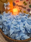 Pratikbox Keten Büyük Boy Fiyonk / 2,5 cm'lik / Hediyelik / Süsleme /Mavi Renk/Yarım İnci / 50 Adet thumbnail 1