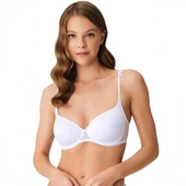 Anıl 3106 Kadın Balenli Desteksiz Dolgusuz Askıları Çıkabilen Yumuşak Süngerli Günlük Klasik T-Shirt Sütyeni thumbnail 1