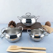 Bambum Rose Küre 6 Parça Derin Tencere Takımı thumbnail 5