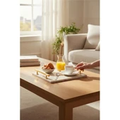 Akayev Traverten Altın Florya 30x20 cm Tepsi thumbnail 2