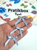 Pratikbox Mini Fiyonk / Saten 0,6cm'lik /6mm / Hediyelik / Süsleme / Mavi Renk / 50 Adet thumbnail 2
