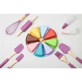 Tantitoni Silikon Karışık Renkli Dilimli Yuvarlak Kek Kalıbı 27X27X4.3Cm thumbnail 2