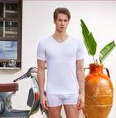 Berrak 1007 Erkek V-Yaka Kısa Kol %100 Pamuk Fanila L thumbnail 3