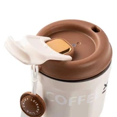 Tantitoni Okadı Pratik Beyaz Paslanmaz Çelik Termos Bardak 380ml thumbnail 2