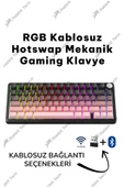 Black Gradiant RGB Kablosuz Hotswap Mekanik Gaming Klavye Oyuncu Klavye thumbnail 9