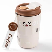 Tantitoni Okadı Pratik Beyaz Paslanmaz Çelik Termos Bardak 380ml thumbnail 1