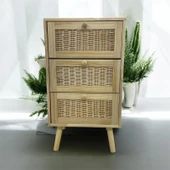 Panalı Masif Rattan 3 Çekmeceli Düzenleyici Dolap BM07 thumbnail 3