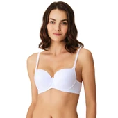 Anıl 3104S Kadın Balenli Desteksiz Dolgusuz Askıları Çıkabilen Günlük Klasik T-Shirt Sütyeni thumbnail 1