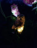 Baykuş Solar Güneş Enerjili Led Işık Bahçe Teras Balkon Ağaç Lambası Aydınlatması Su Geçirmez Kahve thumbnail 3