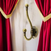 Metal Askı Antik Sarı Vestiyer Portmanto Dolap Askılığı Duvar Banyo Askılık Mutfak Elbise Askısı thumbnail 2