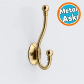 Metal Askı Bronz Vestiyer Portmanto Dolap Askılık Askılığı Duvar Banyo Mutfak Elbise Kıyafet Askısı thumbnail 1