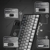 Black Gradiant RGB Kablosuz Hotswap Mekanik Gaming Klavye Oyuncu Klavye thumbnail 6