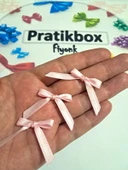 Pratikbox Mini Fiyonk / Saten 0,6cm'lik /6mm / Hediyelik / Süsleme / Pembe Renk / 50 Adet / thumbnail 3
