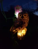 Baykuş Solar Güneş Enerjili Led Işık Bahçe Teras Balkon Ağaç Lambası Aydınlatması Su Geçirmez Kahve thumbnail 1