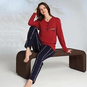 Miss Klein 1213 Kadın Kışlık Üç Düğme Pijama Takımı thumbnail 1