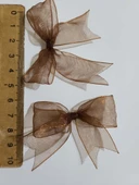 Pratikbox Fiyonk / Tül 2cm'lik / Hediyelik / Süsleme / Kahverengi Renk / 50 Adet thumbnail 2