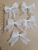 Pratikbox Fiyonk / Tül 2cm'lik /Hediyelik /Süsleme/Çift renk/Kahverengi 25 Adet ve Krem Renk 25 Adet / 50 Adet thumbnail 3