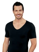 Şahinler ME081 Renkli Likralı Derin V Yaka Kısa Kol Atlet thumbnail 3