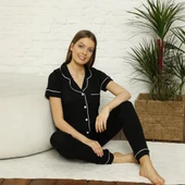 Confeo C840-057 Kadın Viskon Önü Düğmeli Kısakol Pijam Takım thumbnail 8