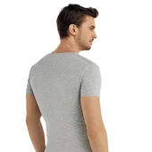 Şahinler ME081 Renkli Likralı Derin V Yaka Kısa Kol Atlet thumbnail 5