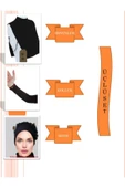 Boyunluk , Bone (SİLİKONLU FIRFIRLI KAYMAZ BONE), Kolluk (ÜÇLÜ SET)siyah Hijab Tesettür thumbnail 1