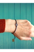 BİLEKLİK LACİVERT GÖZ NAZAR BONCUK LACİVERT İPLİ 1,5cm MAKROME BİLEKLİK thumbnail 3