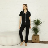 Confeo C840-057 Kadın Viskon Önü Düğmeli Kısakol Pijam Takım thumbnail 7
