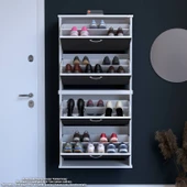 Modilayn UMAY Asma Antre Hol 72x156x25, 5 cm’ lik 4 Düşer Kapak 8 Göz Bölmeli Ayakkabılık thumbnail 3