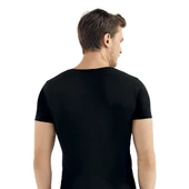 Şahinler ME081 Renkli Likralı Derin V Yaka Kısa Kol Atlet thumbnail 2