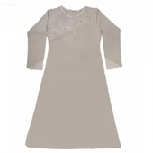 FLZ 39001 Kışllık Dantelli Uzun Kol Gecelik thumbnail 2