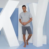 Kly 9604 Erkek Midi Yaka 3'lü Pijama  Takım thumbnail 1