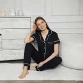 Confeo C840-057 Kadın Viskon Önü Düğmeli Kısakol Pijam Takım thumbnail 5