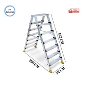 SÖZBİR 7+7 BASAMAK ÇİFT ÇIKIŞLI GOLD ALÜMİNYUM MERDİVEN thumbnail 2