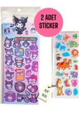 2 ADET STİCKER SANRİO ANİME KUROMİ SİMLİ YAPIŞKANLI PARLAK DEFTER DOLAP AYNA TELEFON STİCKER HEDİYE thumbnail 1