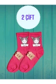 2 ÇİFT KUROMİ SANRİO PEMBE RENK ÇORAP YUMUŞAK KISA KONÇ DESENLİ ŞIK RAHAT 36-40 thumbnail 1