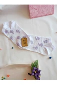 2 ÇİFT PATİK ÇORAP DİKİŞSİZ PAMUKLU KISA KONÇ DESENLİ KADIN ÇORABI 36-40 BEYAZ MOR KIRMIZI thumbnail 6