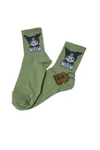 2 ÇİFT KUROMİ SANRİO ÇORAP YUMUŞAK KISA KONÇ DESENLİ 36-40 YEŞİL VE PEMBE RENK thumbnail 5