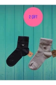 2 ÇİFT TAŞLI KALPLİ KOKULU LİKRALI KISAKONÇ DİKİŞSİZ ÇORAP PAMUKLU SİYAH BEJ KADIN ÇORABI 36-40 thumbnail 1