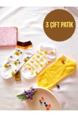 3 ÇİFT PATİK ÇORAP YUMUŞAK DİKİŞSİZ BURUN KADIN PAMUKLU KISA KONÇ DESENLİ ÇORABI 36-40 thumbnail 1