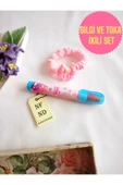 2Lİ SET ROKET SİLGİ YUMURTLAYAN VE LASTİKLİ TOKA AKSESUARLI HEDİYE KIZ ÇOCUK GENÇ PEMBE thumbnail 1