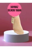 2 ÇİFT BABET ÇORAP GÖRÜNMEZ ÇORAP SPOR YOGA PİLATES SNEAKERS KAYMAZ SİLİKON TABAN 36-40 KREM SİYAH thumbnail 2