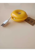 Pratik Şarj USB kablo Toplayıcı Kablo Düzenleyici Cable Turtle Kablo Toparlayıcı Sarı 8 cm thumbnail 2