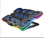Rampage S50 RGB Işıklı 11 Fanlı LCD Göstergeli 1 Type C 1 Usb Girişli Notebook Soğutucu thumbnail 1