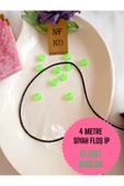 4 METRE SİYAH FLOŞ İP VE 10 ADET GÜLEN YÜZ YEŞİL BONCUK BİLEKLİK APARATI SERT PLASTİK HEDİYE thumbnail 1