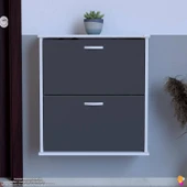 Modilayn UMAY Asma Kapı Önü 72x78x25,5 cm’lik 2 Düşer Kapak 4 Göz Bölmeli Ayakkabılık thumbnail 3