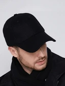 Kışlık Kalın Kaşe Erkek Şapka Siyah Kaşe Kep thumbnail 1