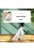 2 ÇİFT YOGA PİLATES ÇORABI KADIN SİLİKON KAYMAZ TABAN PAMUKLU SOKET TENİS ÇORAP ALTI HAVLULU BEYAZ thumbnail 1