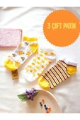 3 ÇİFT BURUN DİKİŞSİZ PATİK ÇORAP YUMUŞAK PAMUKLU KISA KONÇ DESENLİ KADIN ÇORABI 36-40 thumbnail 1