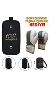 Legacy Kick Boks Eldiveni Boks Eldiveni Muay Thai Eldiveni ve Eldiven Taşıma Çantalı Beyaz Altın thumbnail 1